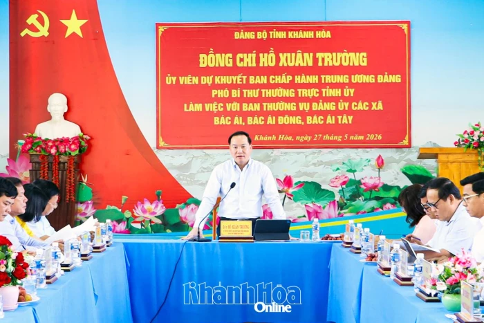 Phó Bí thư Thường trực Tỉnh ủy Hồ Xuân Trường làm việc với Ban Thường vụ Đảng ủy các xã Bác Ái, Bác Ái Đông và Bác Ái Tây