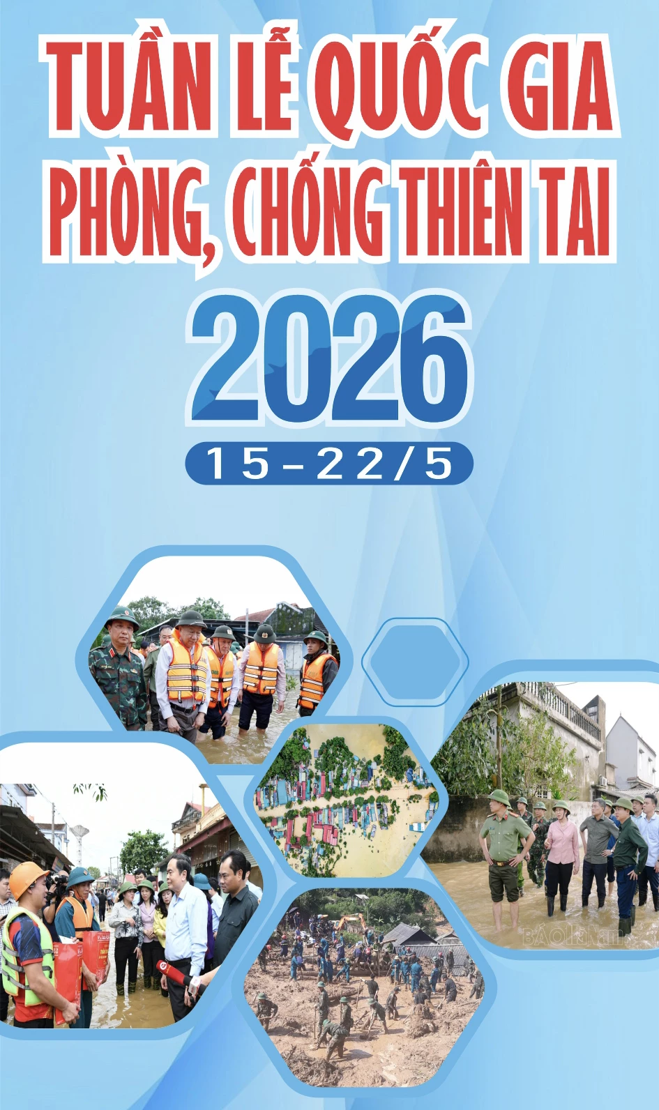 Một pa nô tuyên truyền hưởng ứng Tuần lễ Quốc gia phòng, chống thiên tai năm 2026.