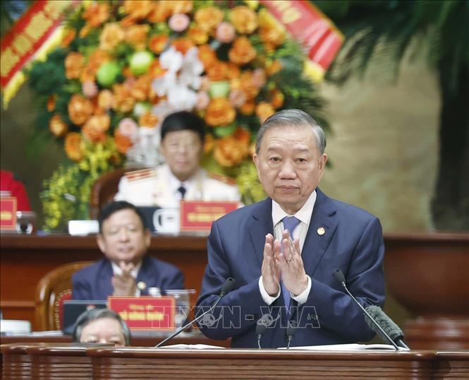Tổng Bí thư, Chủ tịch nước Tô Lâm phát biểu chỉ đạo Đại hội đại biểu Mặt trận Tổ quốc Việt Nam lần thứ XI. Ảnh: THỐNG NHẤT/TTXVN