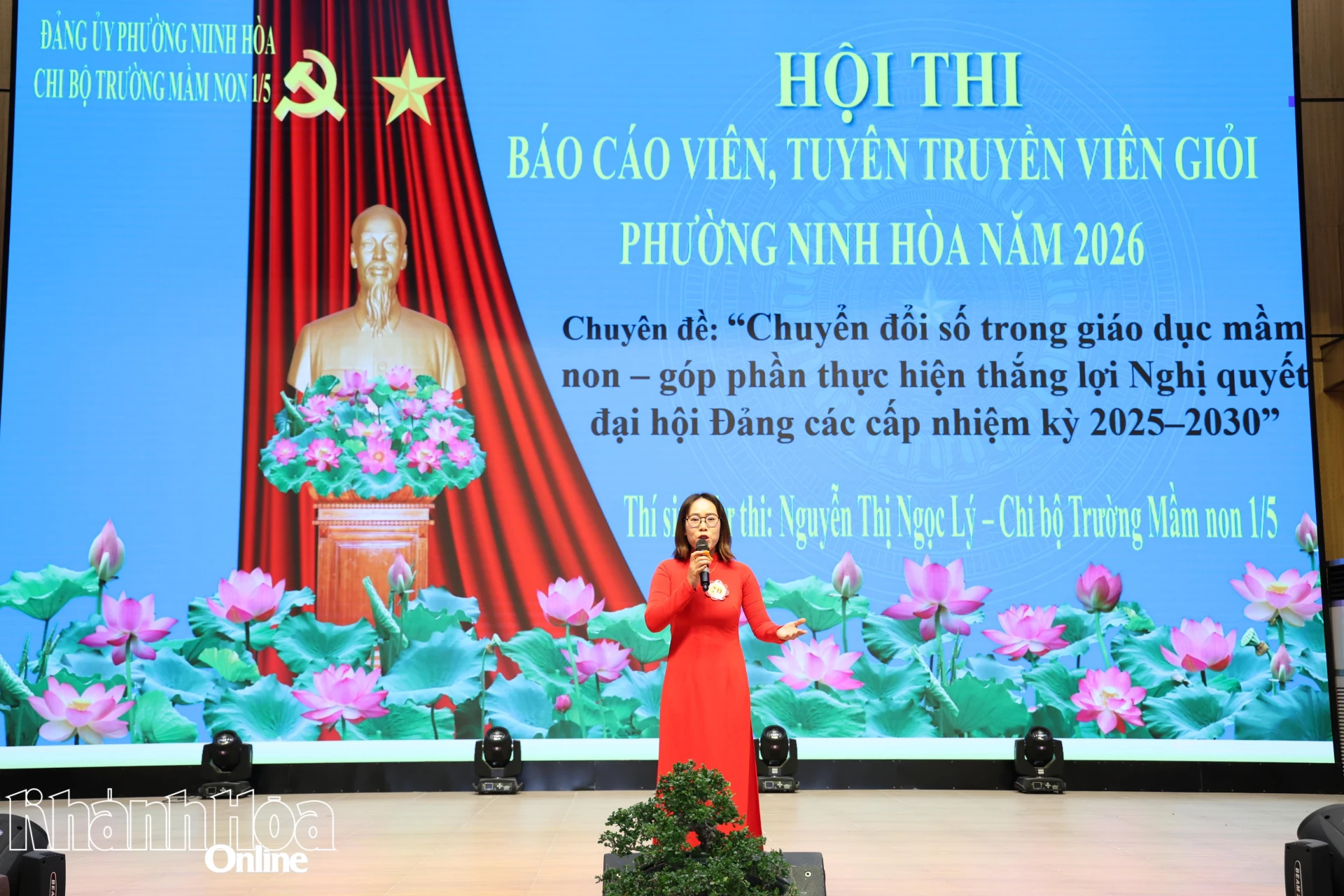 Một thí sinh thể hiện phần thi của mình.