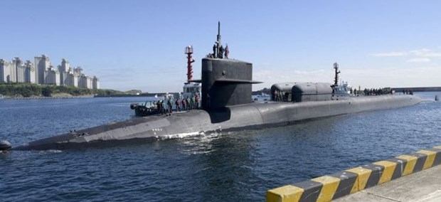 Tàu ngầm USS Michigan của Mỹ. (Nguồn: Korea Times)

