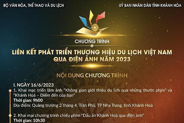 Nội dung chương trình Liên kết phát triển thương hiệu du lịch Việt Nam qua điện ảnh tại Khánh Hòa năm 2023