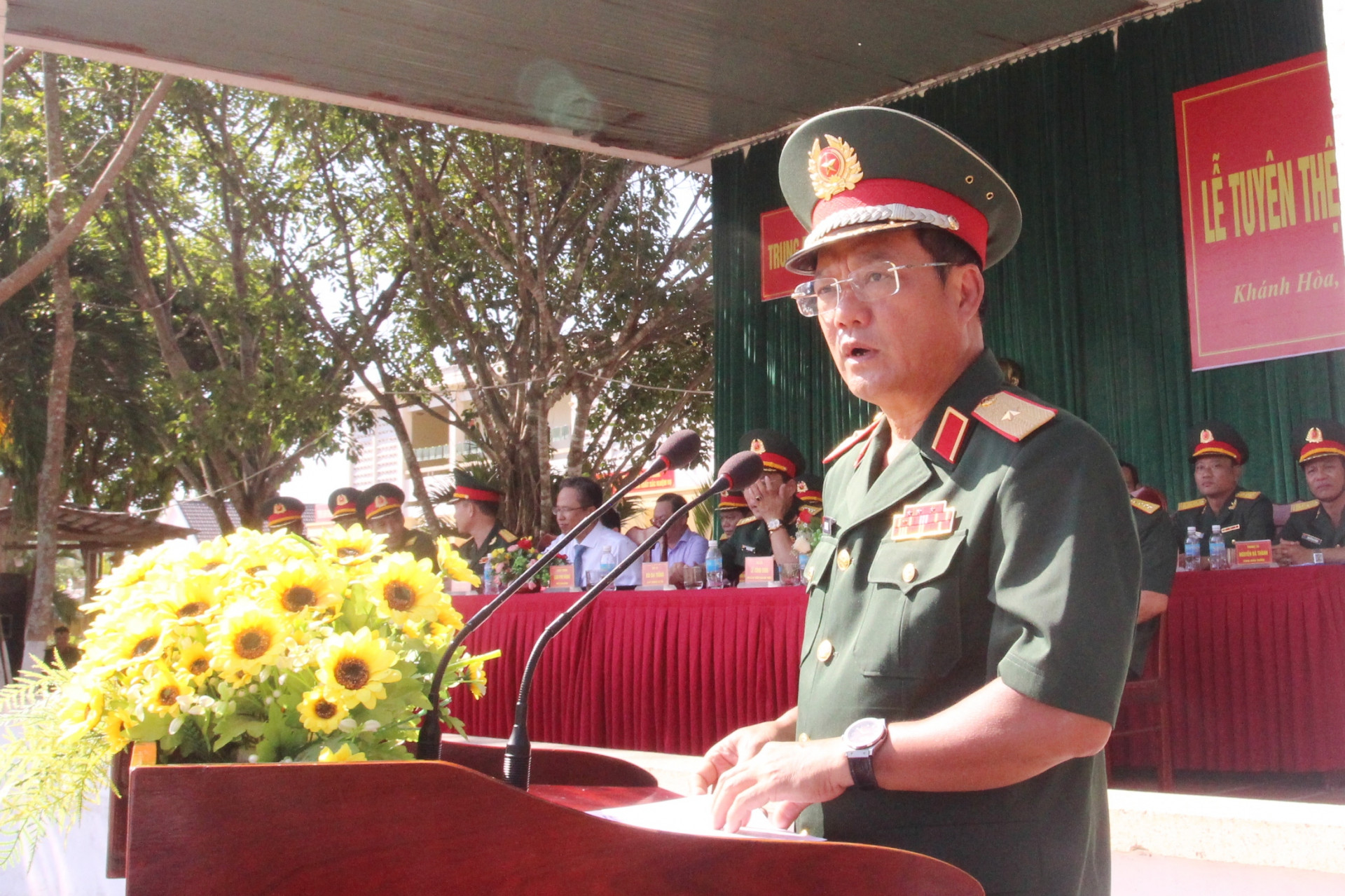 Thiếu tướng Cao Phi Hùng phát biểu tại buổi lễ.