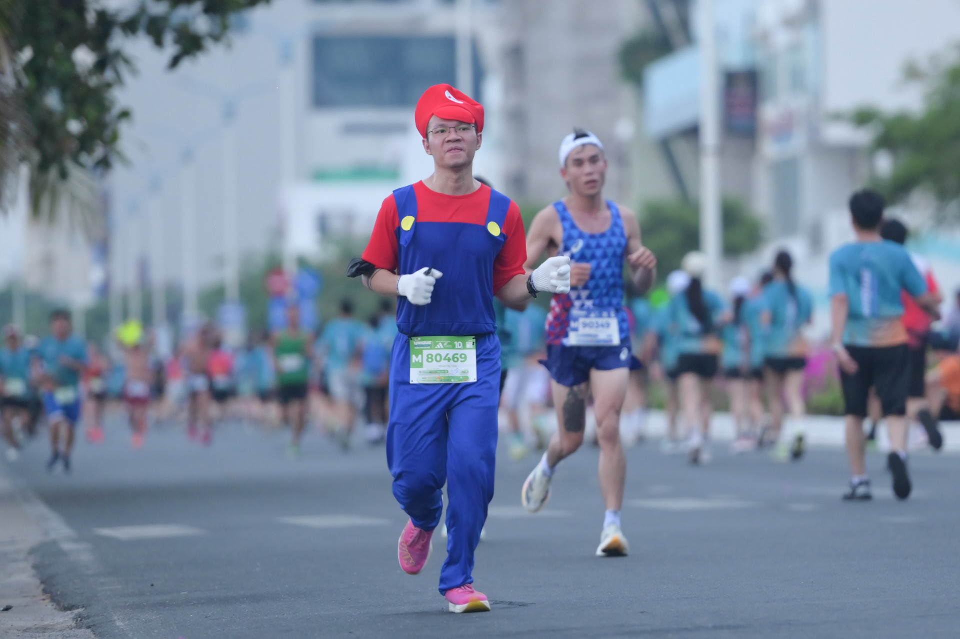 Runners wearing cosplay costumes 