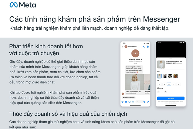 Meta giới thiệu giải pháp nhắn tin mới tại thị trường Việt Nam