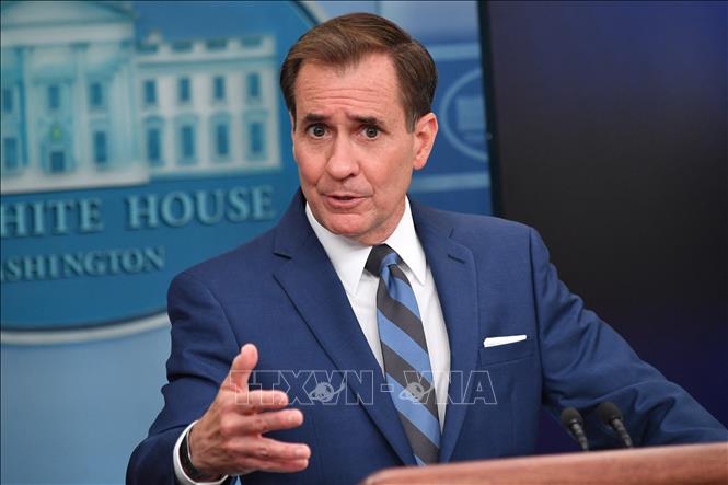 Phát ngôn viên Hội đồng An ninh Quốc gia Mỹ John Kirby. Ảnh: AFP/TTXVN

