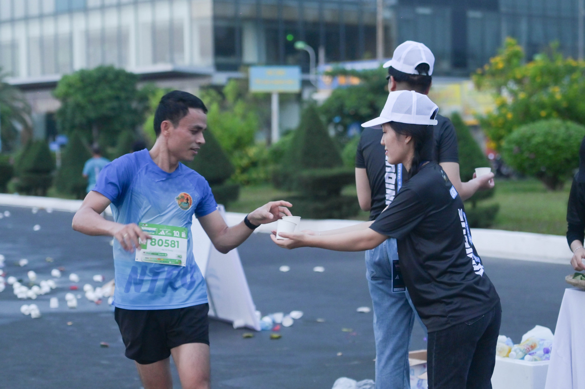 Runners resting after the race
