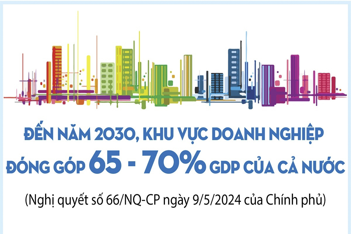 Đến năm 2030, khu vực doanh nghiệp đóng góp 65 - 70% GDP của cả nước