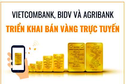 Vietcombank , BIDV và Agribank triển khai bán vàng trực tuyến