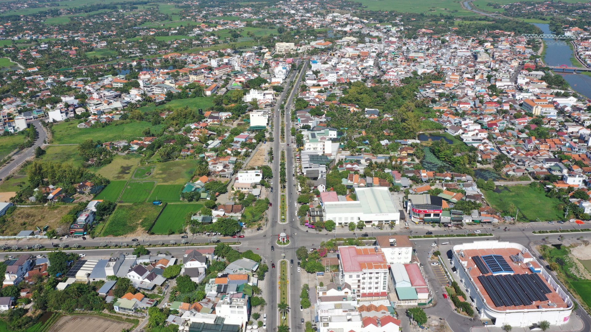 A part of Ninh Hoa town from above