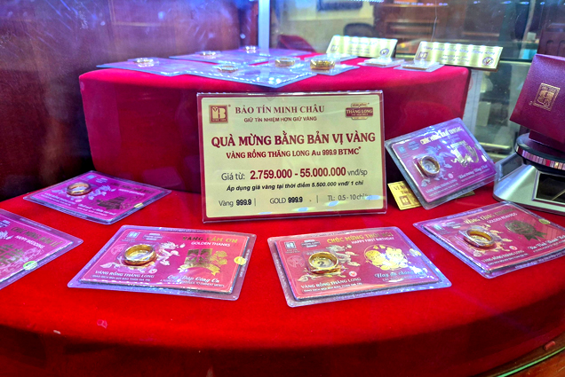 Đầu tuần, vàng nhẫn giảm giá