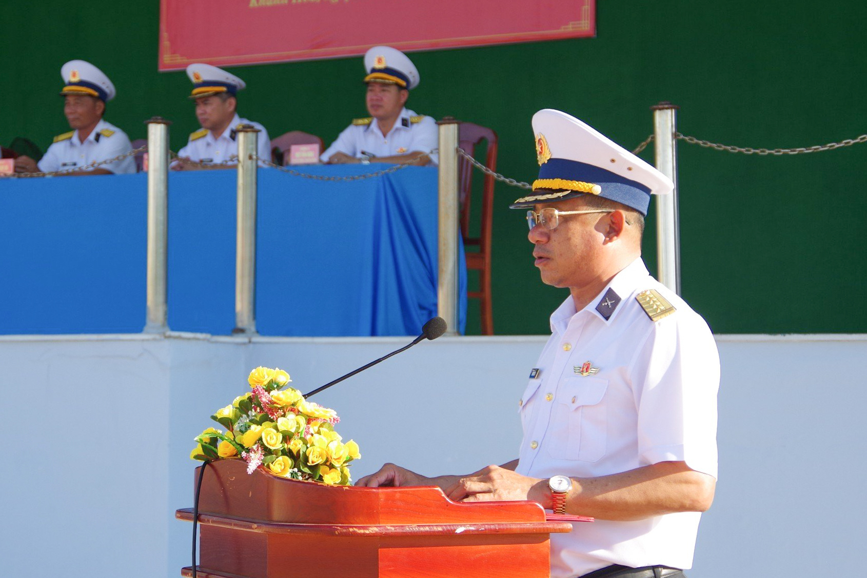 Đại tá Ngô Đình Xuyên phát biểu chỉ đạo.