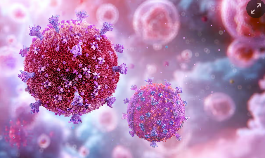 Một hình minh họa về các hạt virus HIV. Ảnh: Getty Images
