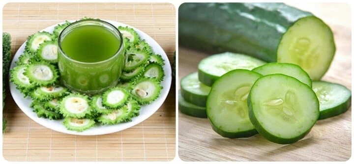 Mướp đắng và dưa chuột giúp hạ axit uric rất hiệu quả