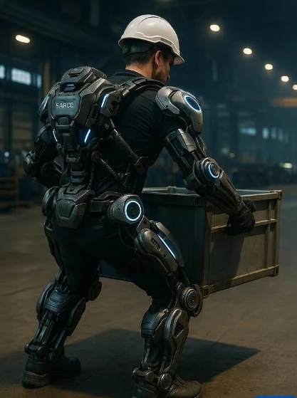 Trong tương lai, trang phục robot có thể giúp con người sở hữu sức mạnh và sự bền bỉ vượt trội hơn. Ảnh: Chat GPT