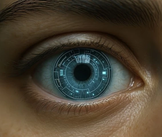 Kính áp tròng cho phép người đeo nhìn thấy khoảng cách rất xa hoặc thậm chí truyền trực tiếp thông tin máy tính vào mắt có thể được bán vào năm 2030. Hình ảnh do AI tạo ra