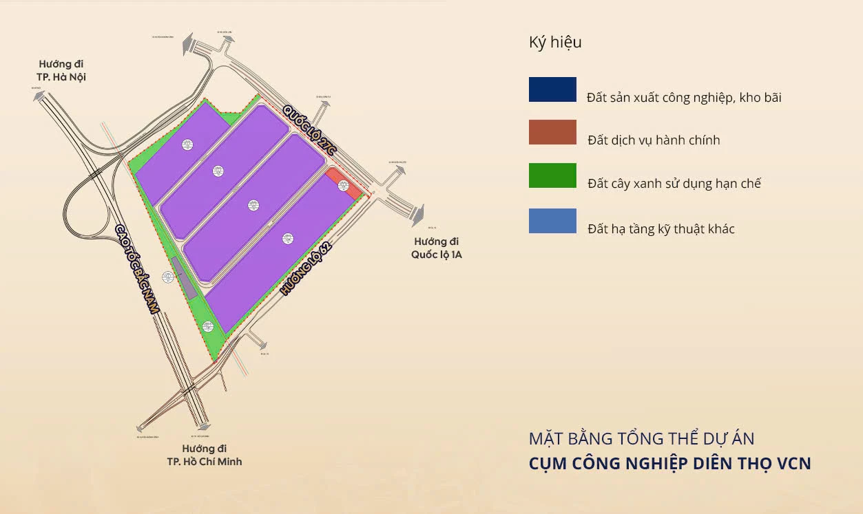 Mặt bằng tổng thể dự án CCN Diên Thọ VCN