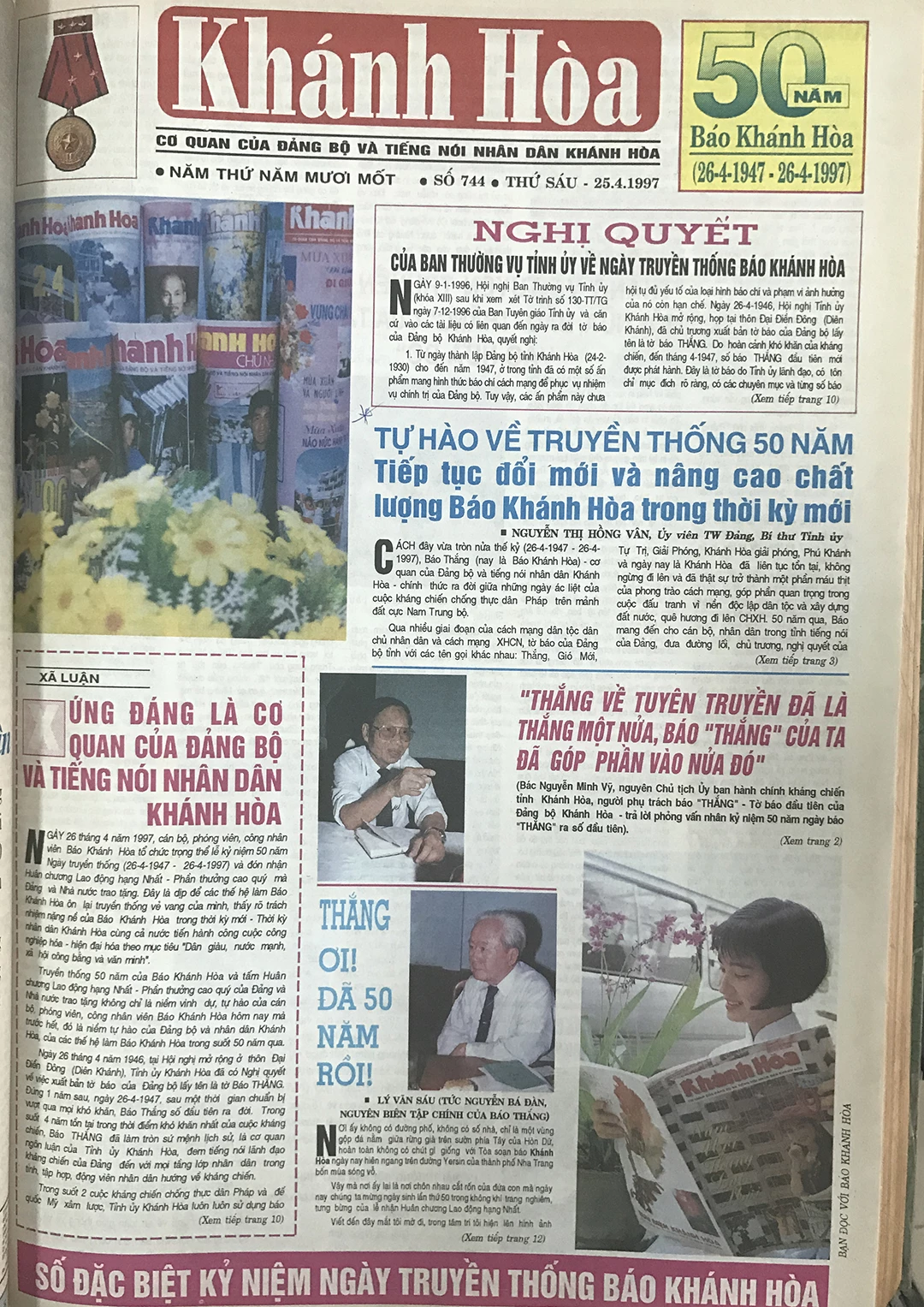 Báo Khánh Hòa số kỷ niệm 50 năm Ngày Truyền thống Báo Khánh Hòa.