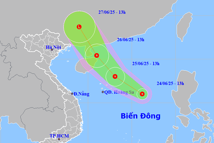 ​​​​​​​Áp thấp nhiệt đới trên Biển Đông, cảnh báo giông lốc trên đất liền tỉnh Khánh Hòa