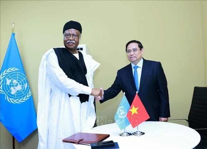 Thủ tướng Phạm Minh Chính gặp Chủ tịch Đại hội đồng Liên hợp quốc