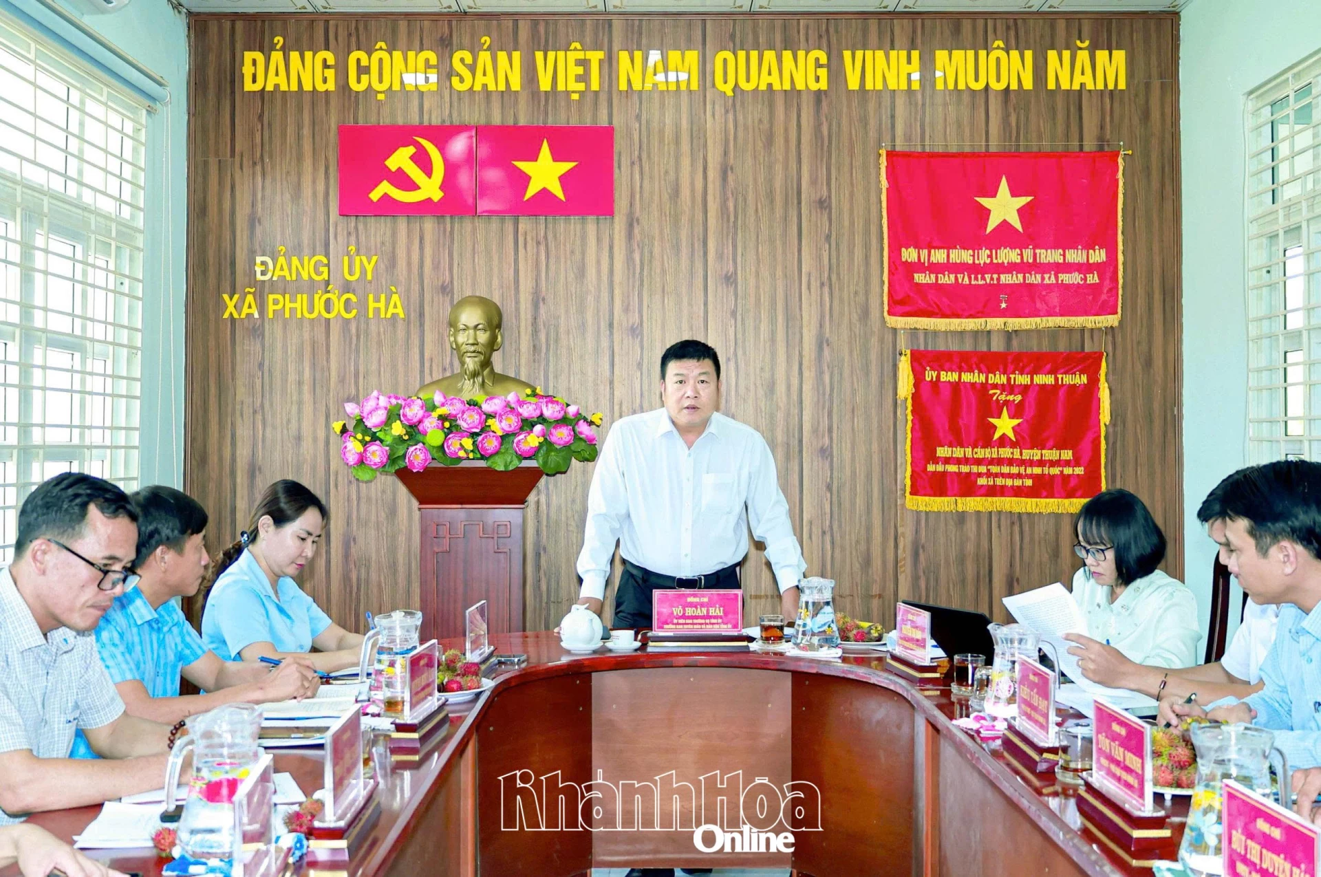Đồng chí Võ Hoàn Hải phát biểu chỉ đạo tại buổi làm việc.