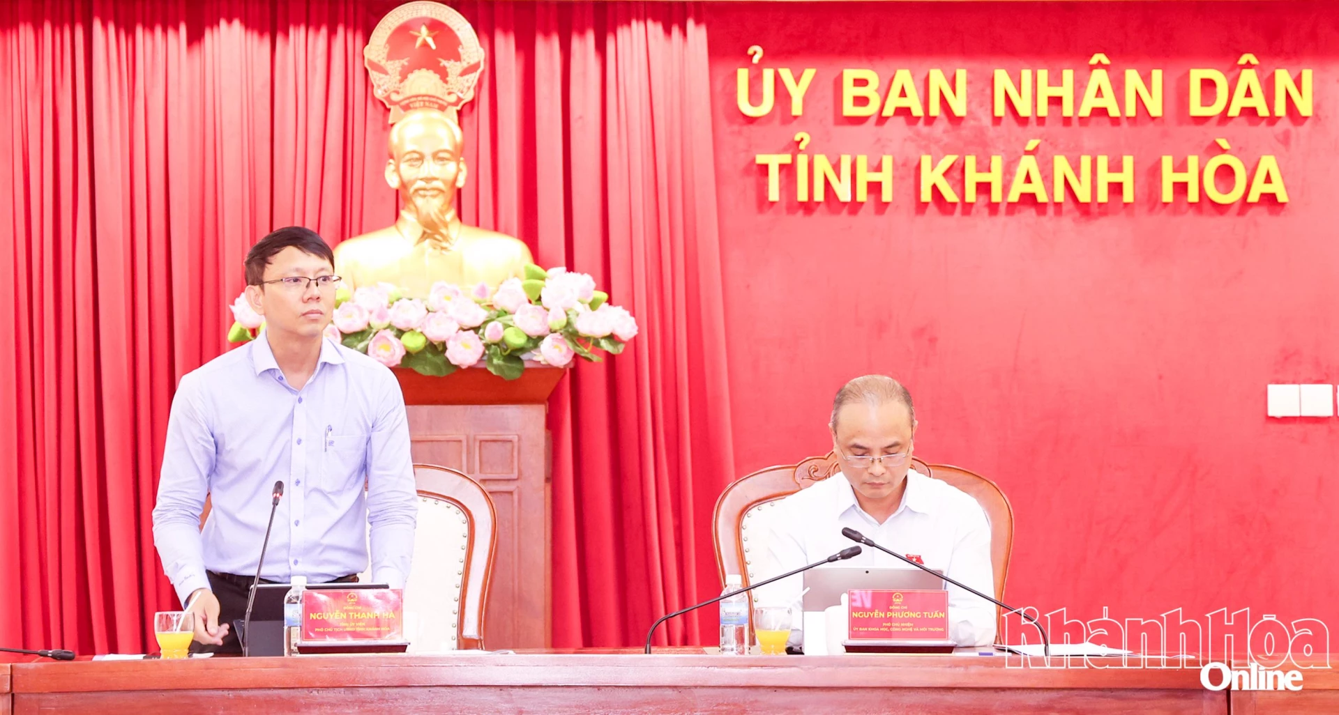 Đồng chí Nguyễn Thanh Hà phát biểu tại buổi làm việc.