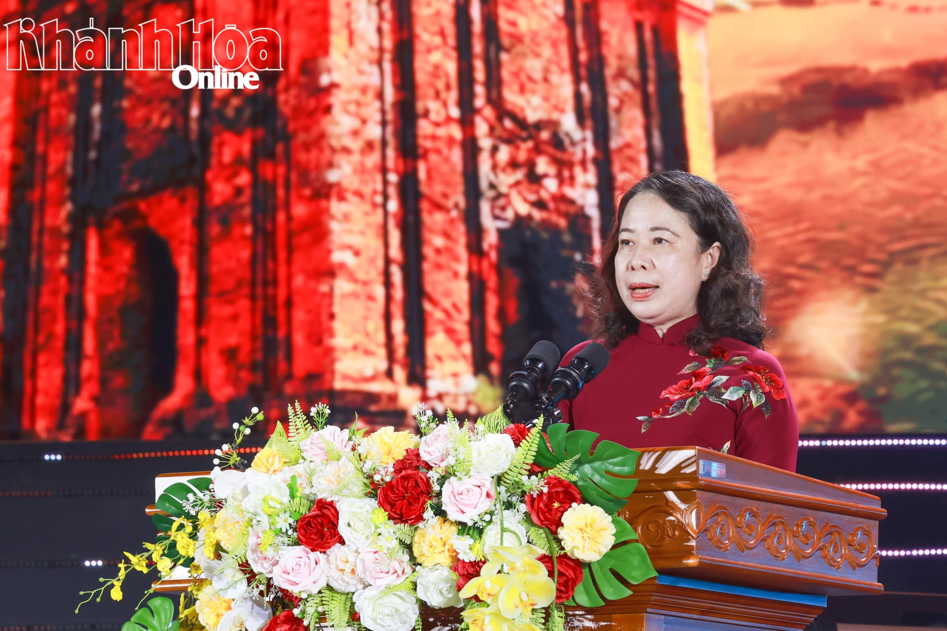 Phó Chủ tịch nước Võ Thị Ánh Xuân phát biểu chào mừng ngày hội. 