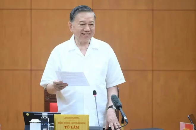 Tổng Bí thư, Chủ tịch nước Tô Lâm phát biểu kết luận tại cuộc làm việc.