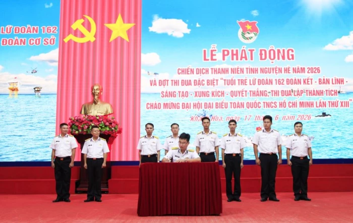 Tuổi trẻ Lữ đoàn 162 phát động đợt thi đua đặc biệt và Chiến dịch Thanh niên tình nguyện hè 2026