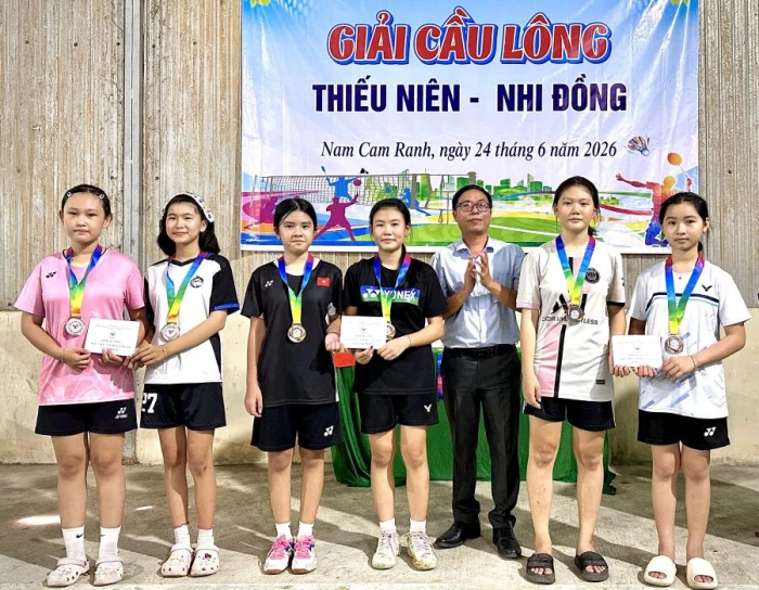 Giải cầu lông thiếu niên, nhi đồng xã Nam Cam Ranh năm 2026
