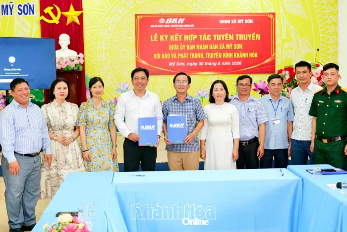 Tăng cường phối hợp tuyên truyền giữa Báo và Phát thanh, Truyền hình Khánh Hòa và xã Mỹ Sơn