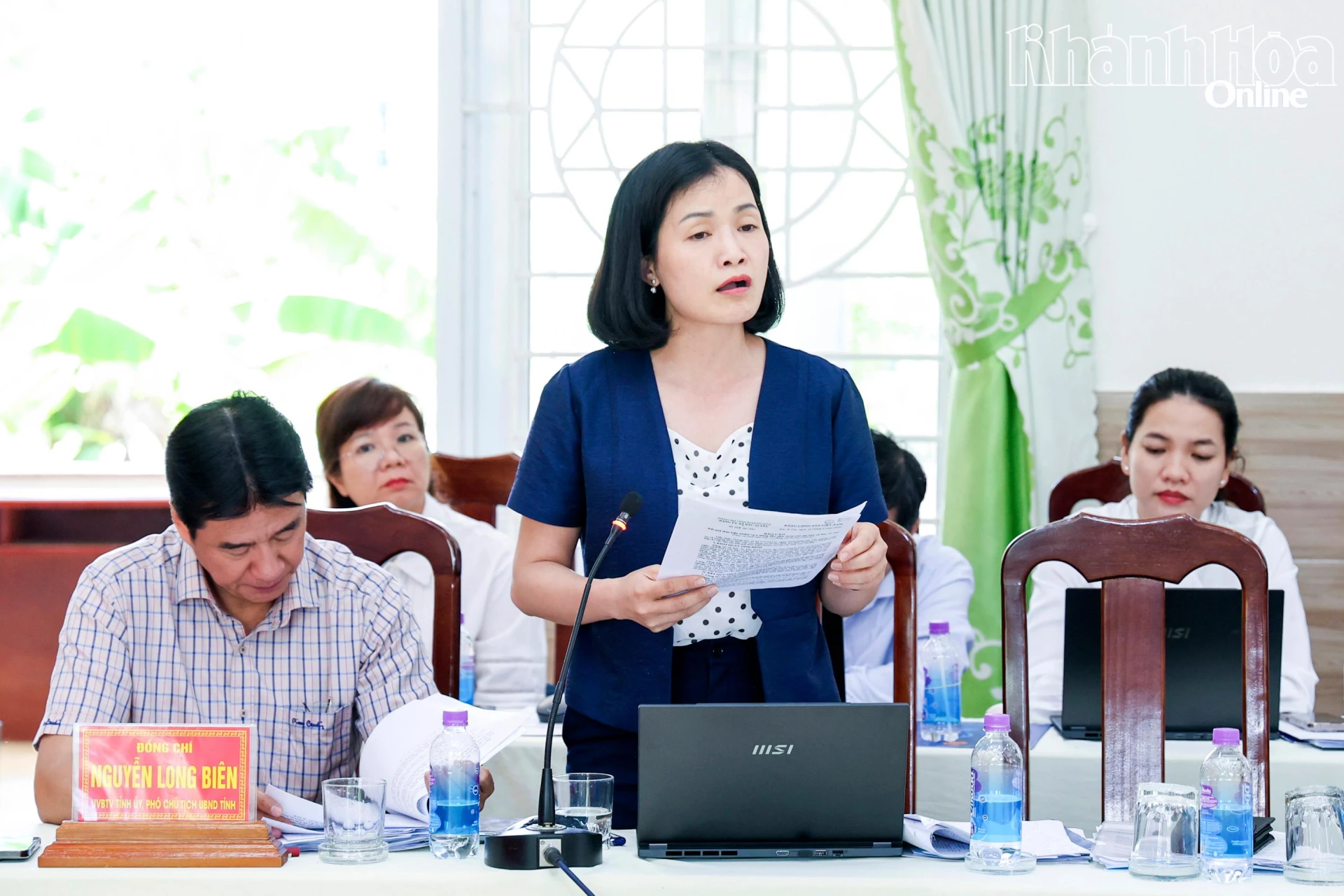 Lãnh đạo Ban Tổ chức Tỉnh ủy phát biểu.