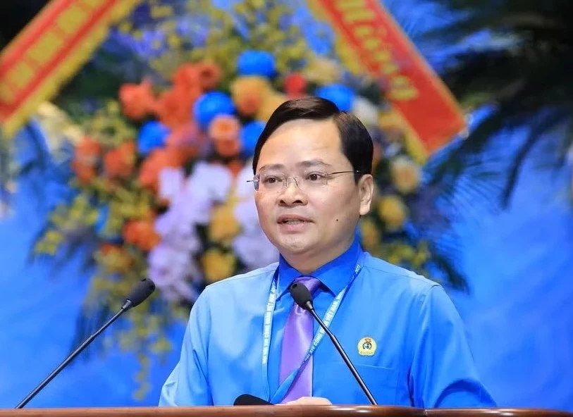 Đồng chí Nguyễn Anh Tuấn phát biểu tại phiên bế mạc đại hội. (Ảnh: PV/Vietnam+).