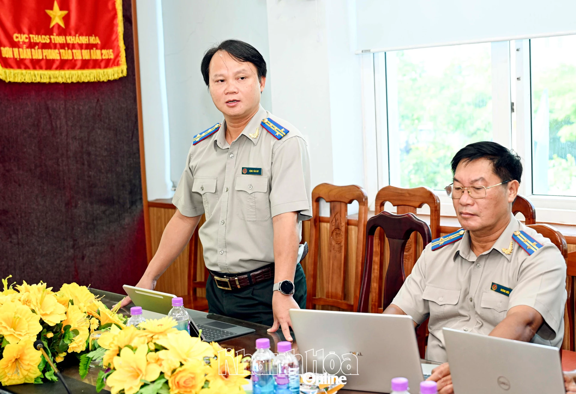 Lãnh đạo Thi hành án dân sự tỉnh phát biểu.