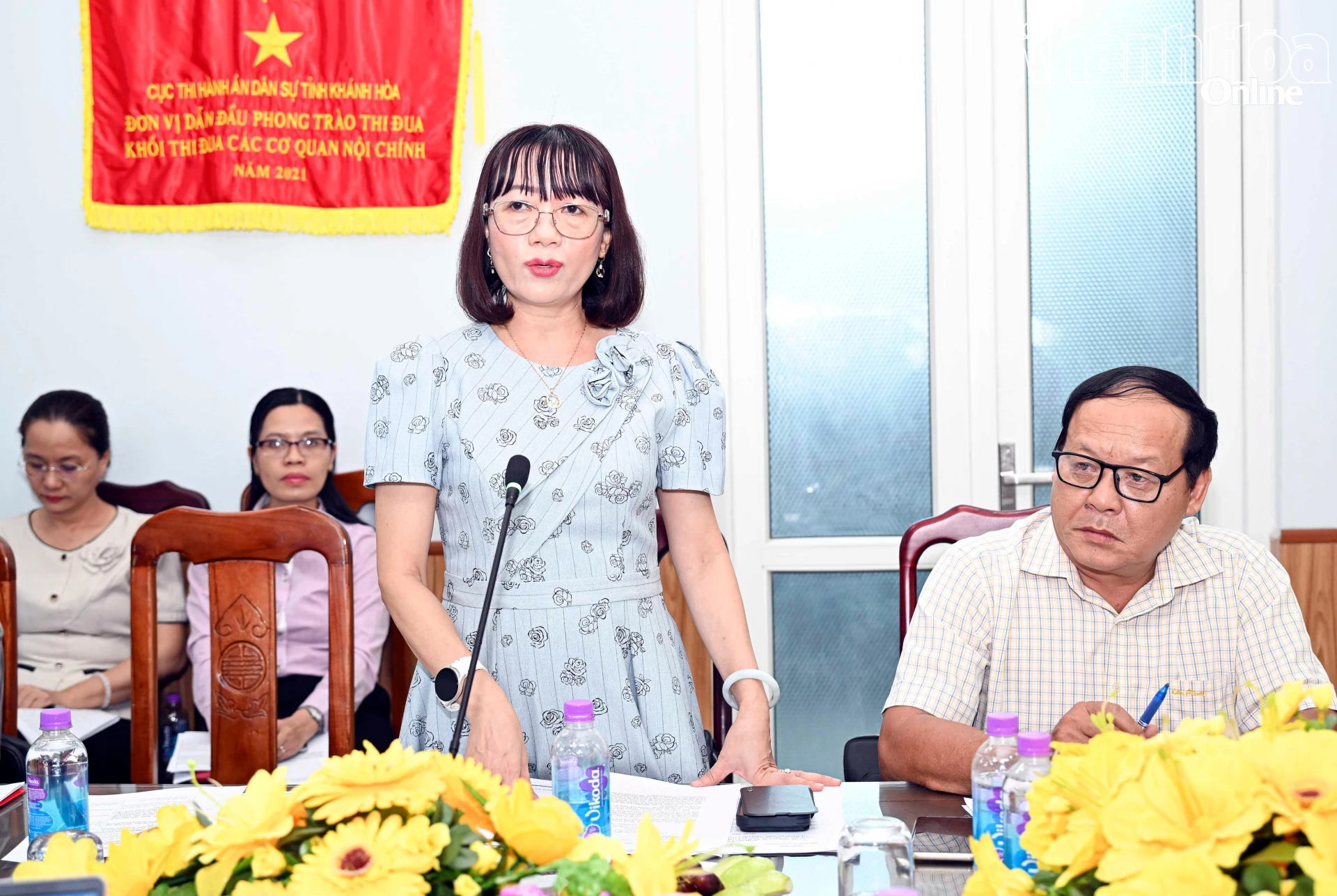 Lãnh đạo Sở Nông nghiệp và Môi trường phát biểu.