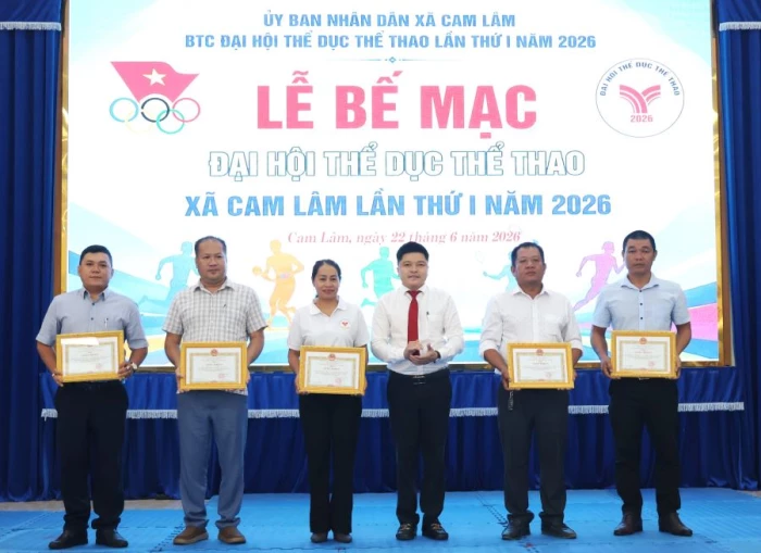 Bế mạc Đại hội Thể dục thể thao xã Cam Lâm lần thứ I năm 2026