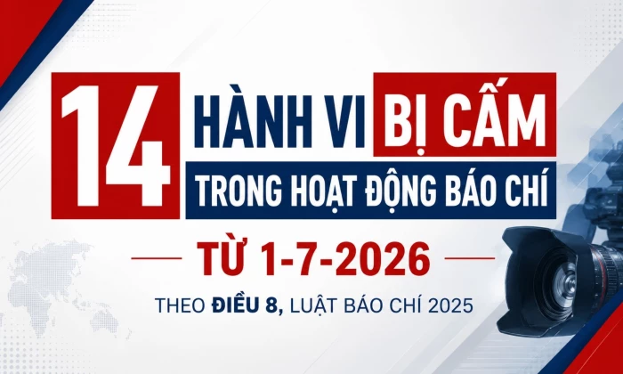 [Infographic] 14 hành vi bị cấm trong hoạt động báo chí từ 1-7-2026 theo Luật Báo chí 2025