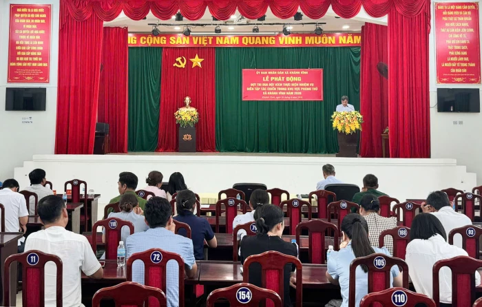 Xã Khánh Vĩnh phát động đợt thi đua đột kích thực hiện nhiệm vụ diễn tập