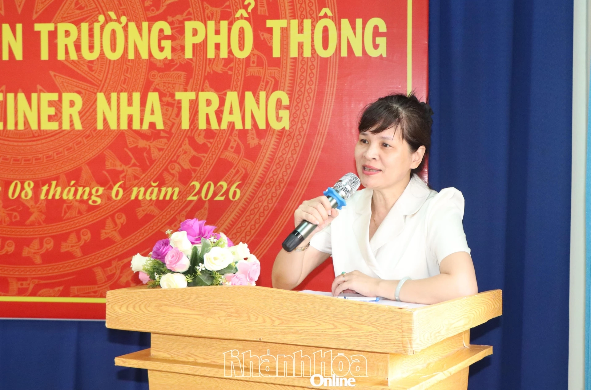 Bà Lê Minh Giang phát biểu tại hội nghị.