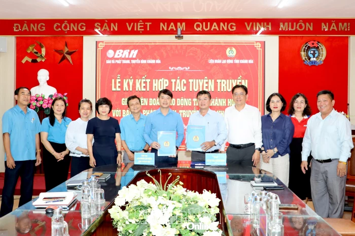 Báo và Phát thanh, Truyền hình Khánh Hòa ký kết hợp tác tuyên truyền với Liên đoàn Lao động tỉnh