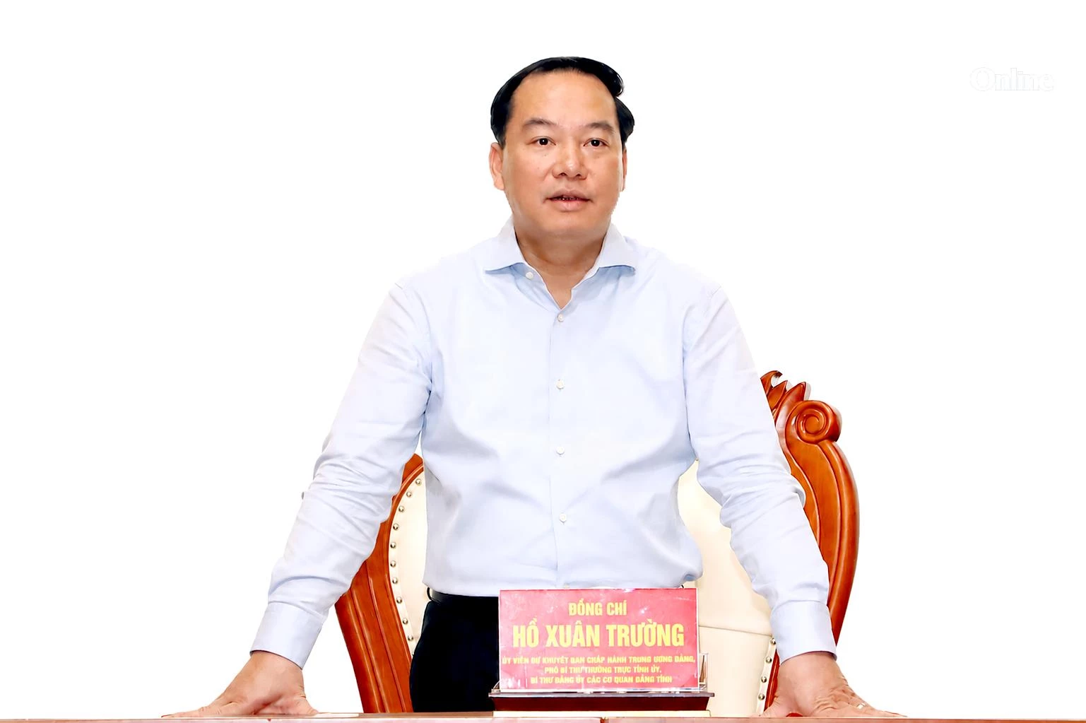 Phó Bí thư Thường trực Tỉnh ủy Hồ Xuân Trường phát biểu kết luận hội nghị.