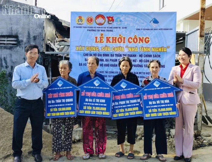 Phường Tây Nha Trang tổ chức lễ khởi công xây dựng, sửa chữa 4 nhà tình nghĩa