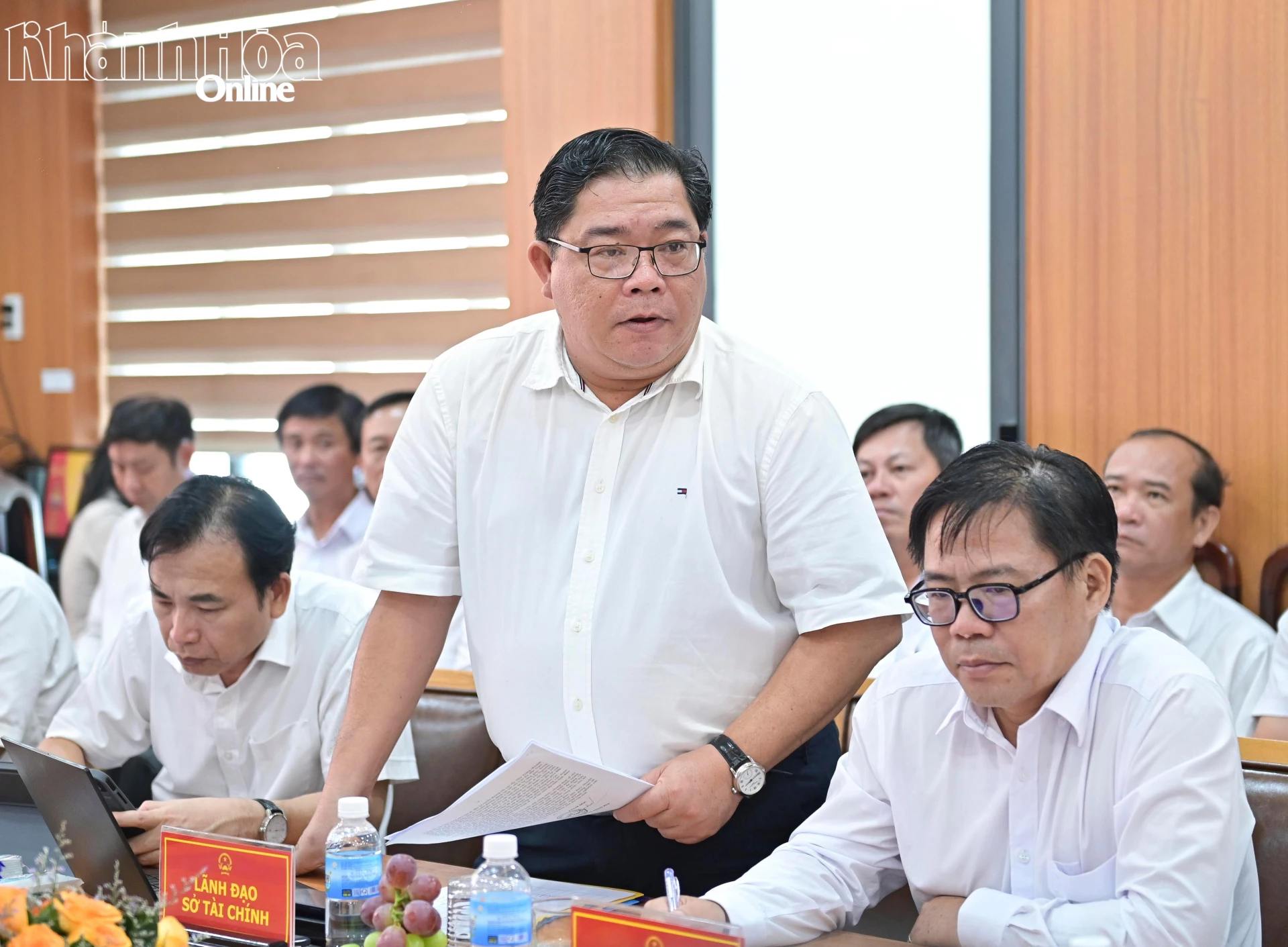 Ông Châu Ngô Anh Nhân - Giám đốc Sở Tài chính phát biểu tại buổi làm việc.