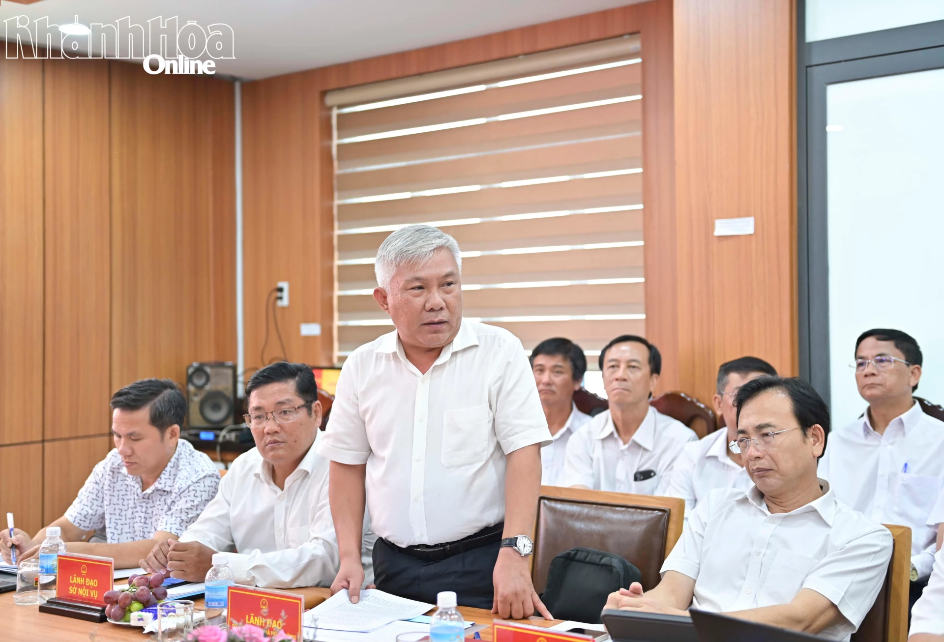 Lãnh đạo Sở Nông nghiệp và Môi trường phát biểu tại buổi làm việc.