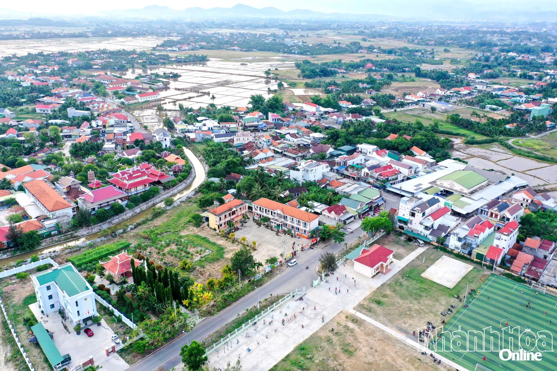 Một góc xã Tân Định nhièn từ trên cao.