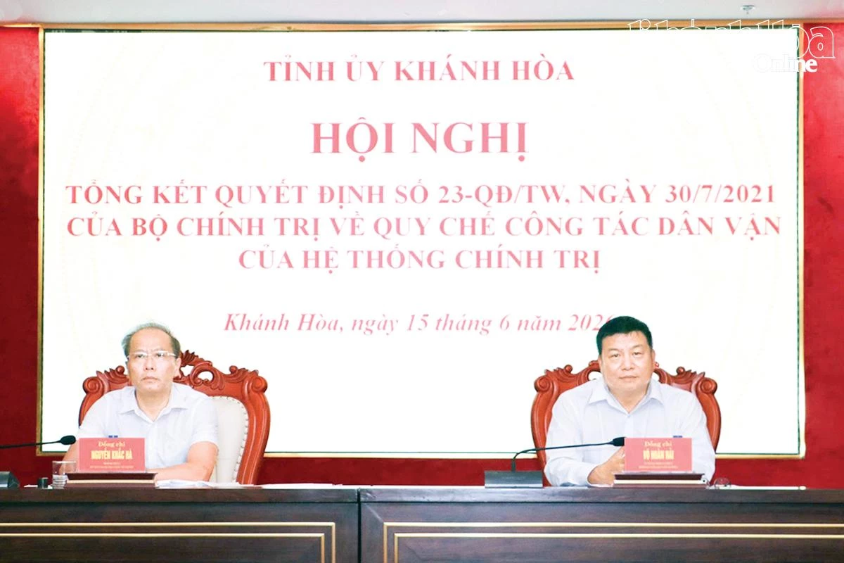 Ban Thường vụ Tỉnh ủy tổng kết Quyết định số 23 của Bộ Chính trị về công tác dân vận