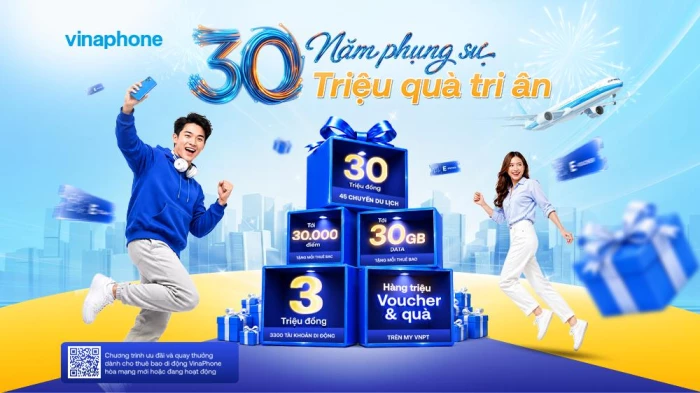 VinaPhone bùng nổ chuỗi chương trình “30 năm phụng sự - Triệu quà tri ân