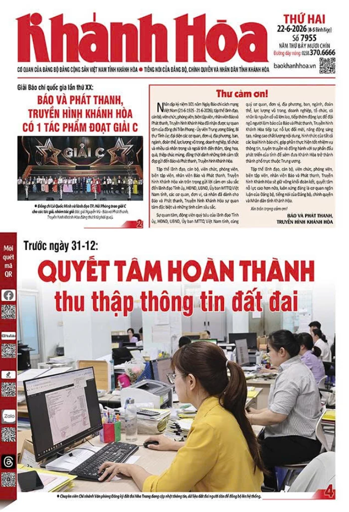 Đọc báo in số 7955 ngày 22/6/2026