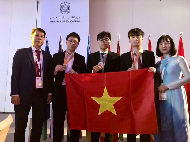 Đoàn Việt Nam dự thi Olympic Sinh học quốc tế năm 2023. (Ảnh: PV/Vietnam+)