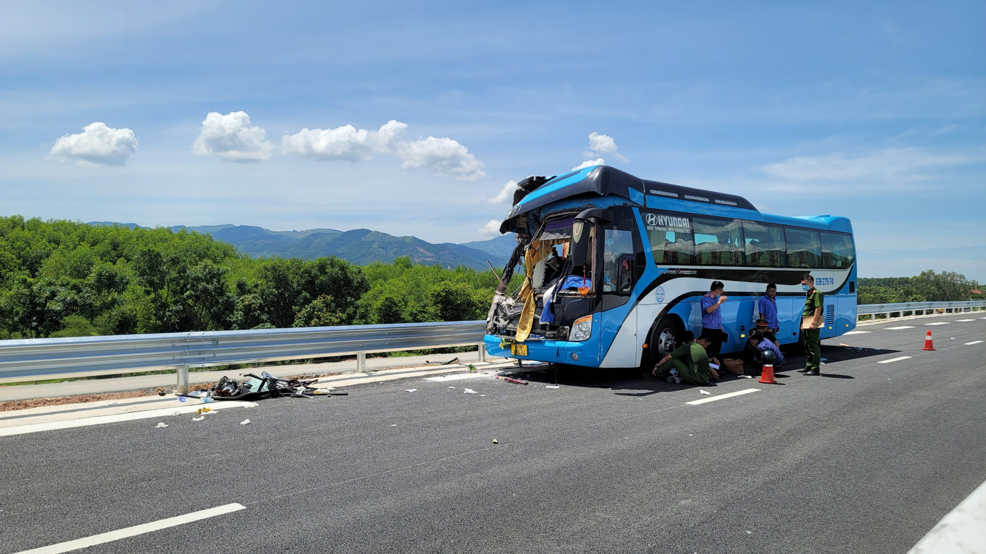 Hiện trường vụ tai nạn giao thông.